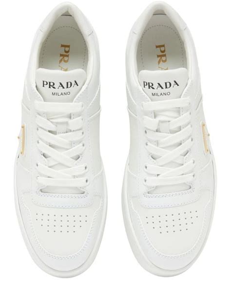 downtown perforated leather sneakers prada|Downtown perforated leather sneakers .